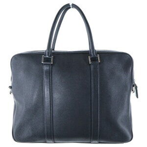 Prada Leather Triangle Black Vitello Plate Briefcase